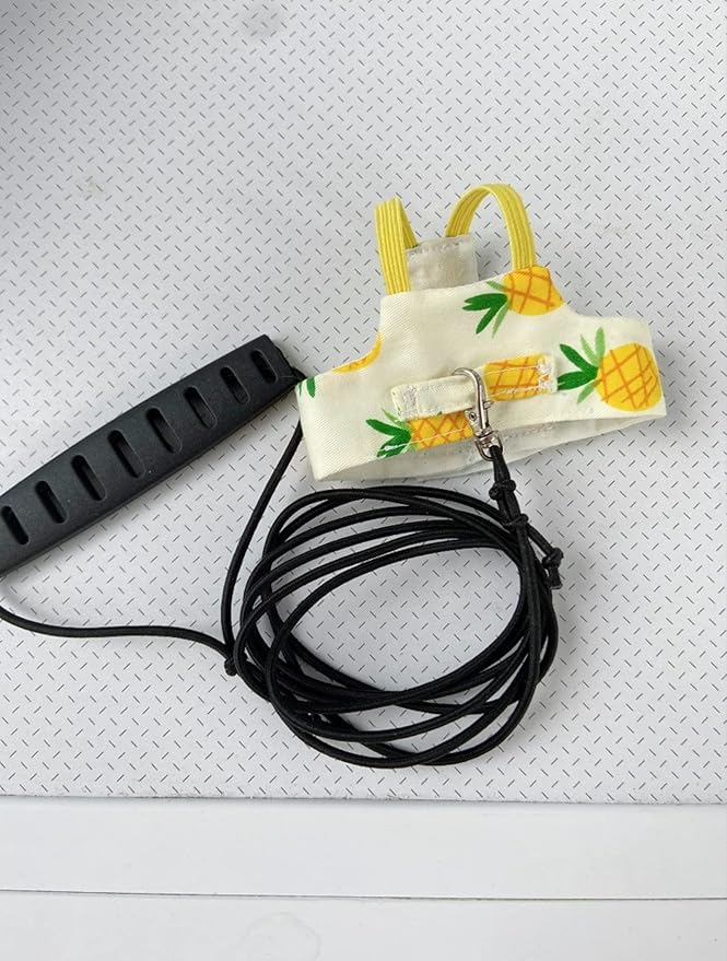 Bird Flight Harness Vest, Parrot Suit with Leash for Cockatiels Conures Budgies, Flying Clothes Rope and Handle Outdoor Activities Training (Yellow Vest Harness, M), Medium