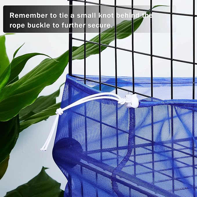 Shappy Large Bird Cage Seed Catcher,Bird Cage Cover Net Skirt Guard,Adjustable Soft Airy Mesh Net for Parrot Parakeet Macaw(118 x 15 Inch/ 300 x 37 cm,Blue)
