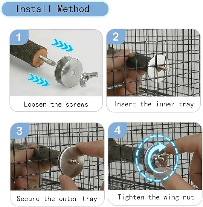 8PCS Natural Bird Perches for Cage, Parakeet Perches Set, Birds Toys, Natural Wood Perch for Small Birds Cages, Bird Cage Accessories, Parrot Stand for Cockatiels,Conure,Lovebird, Budgie Toys