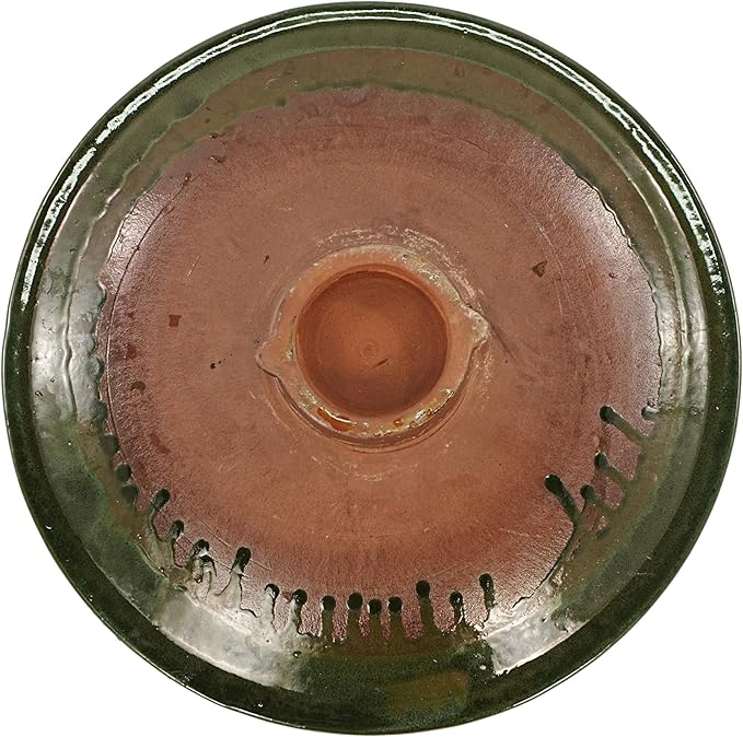 Ceramic Bird Bath for Outdoors, 18" H Weather-Resistant Birdbath for Garden Bird Watching, Pedestal Glazed Birdbaths, Grass Green