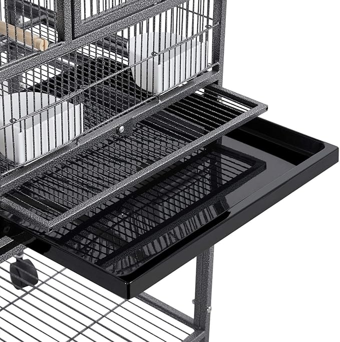 Topeakmart Divided Breeder Parakeet Canary Lovebird Finch Budgie Bird Cages W/Rolling Stand