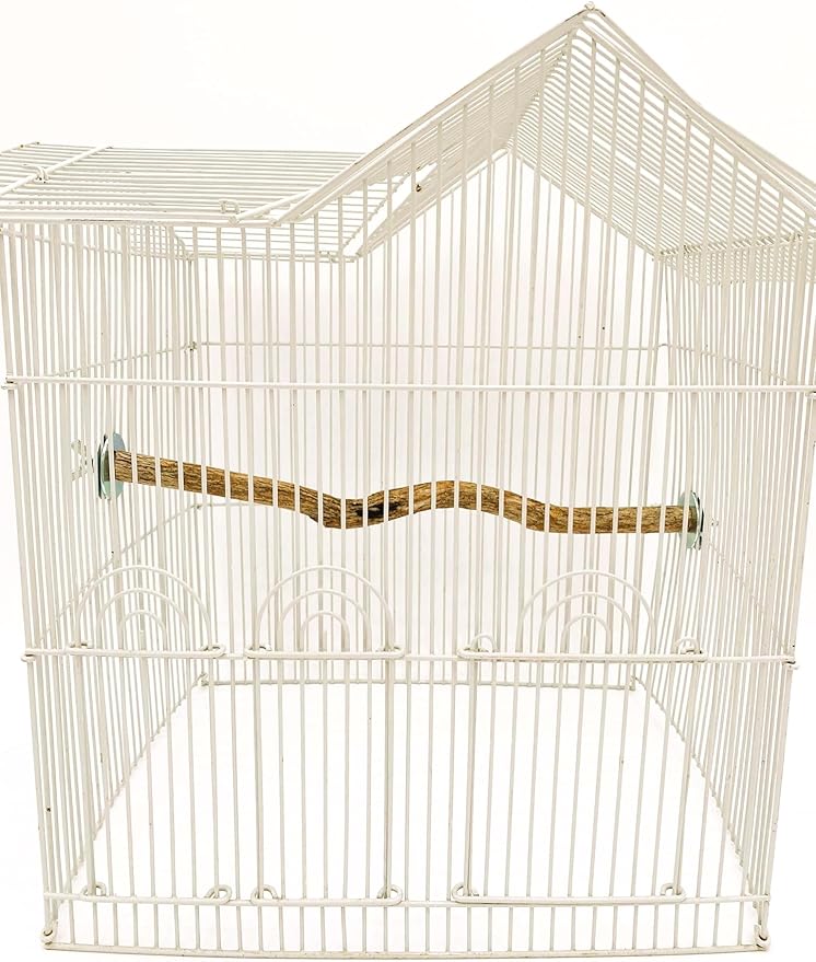 Polly's Full Length Hardwood Cage Perch for Parakeets, Cockatiels, Cockatoos, Macaws, and Other Birds (20")