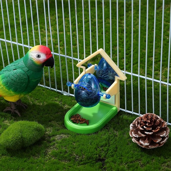 Parrot Food Leakage Toy Bird Treat Dispenser Lightweight Foraging Training Toy Easy Install 3.85X3.14X3.14In for Cockatiel Budgie Parakeet
