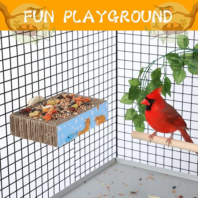 2 Pieces Bird Chew Toy Parrot Perch Stand Platform Paw Grinding Stick Grinding Stand Parrot Cage for Macaws, Small Parakeets, Conures, Budgies