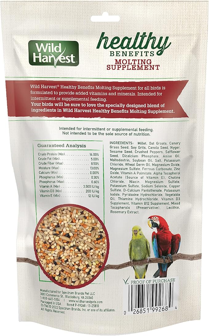 Wild Harvest Healthy Benefits Molting Supplement, 7.5 Oz., for All Birds (Pack of 2)