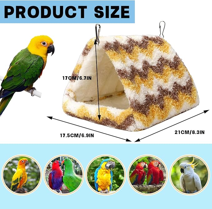 PETKNOWS 2 Pack Bird Nest House, Hanging Hammock Fluffy Parrots Bird Bed for Cage Bird Plush Nest for Parrot Macaw Budgies Eclectus Parakeet Cockatiels Cockatoo Lovebird