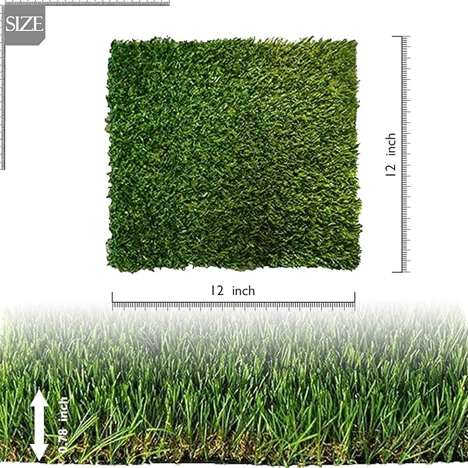PINVNBY 4 Pcs Chicken Nesting Box Pads,12"x12" Washable Artificial Grass Rug Carpet Fake Grass Synthetic Turf Mat for Chicken Coop Pet Garden Lawn Indoor Outdoor
