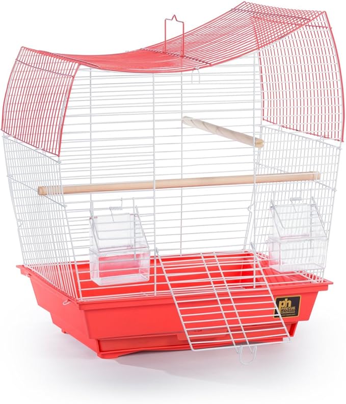 Prevue Pet Products South Beach Wave Top Bird Cage - Ideal for Finches, Canaries, Budgies, and Similarly Sized Birds, Minimal Assembly, Made of Powder-Coated Steel Wire Mesh - Green
