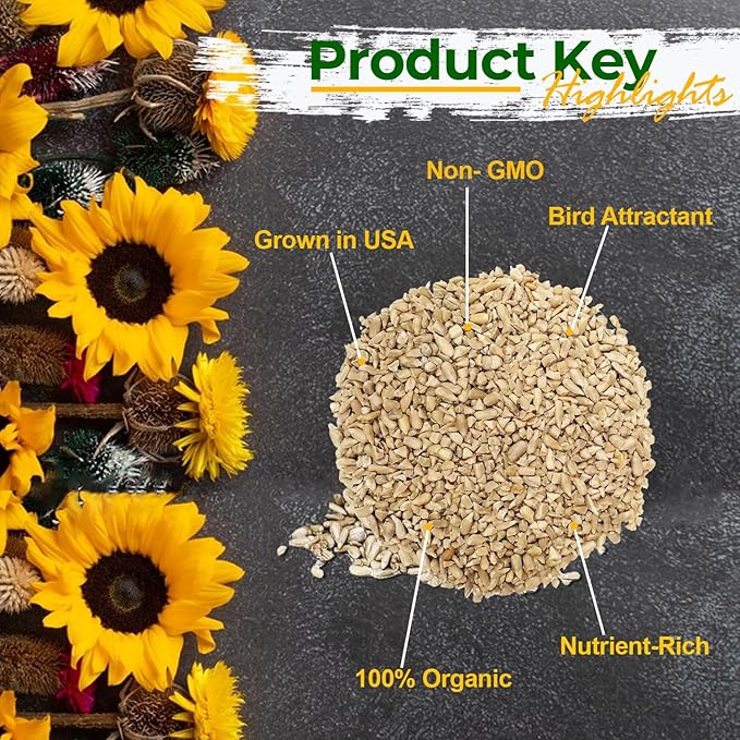 Old Potters Wildlife Sunflower Hearts & Chips for Bird Feeding and Wildlife Bird attracting, Non-GMO and USA Grown, 50 lbs