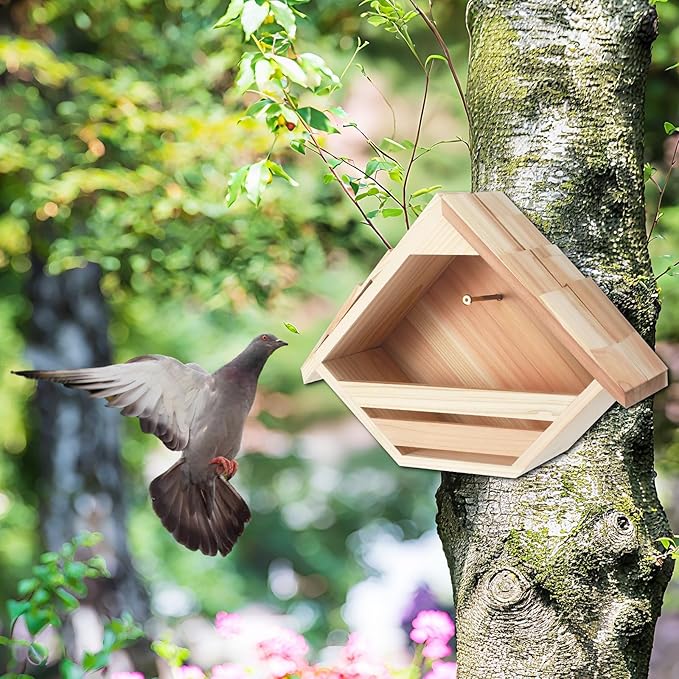 DoubleFill 1 Pcs Cedar Dove Nesting Box Dove House Nest for Bird Pigeon Outside Doves Nesting and Roosting Platform Garden Decoration (Novelty)