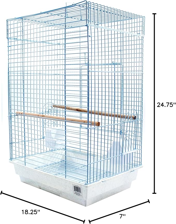 PENN-PLAX Cockatiel & Small Parrot Birdcage – Great for Cockatiels, Conures, and Small Parrots – Square Top – White