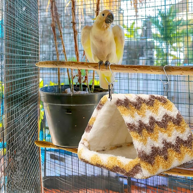 PETKNOWS 2 Pack Bird Nest House, Hanging Hammock Fluffy Parrots Bird Bed for Cage Bird Plush Nest for Parrot Macaw Budgies Eclectus Parakeet Cockatiels Cockatoo Lovebird