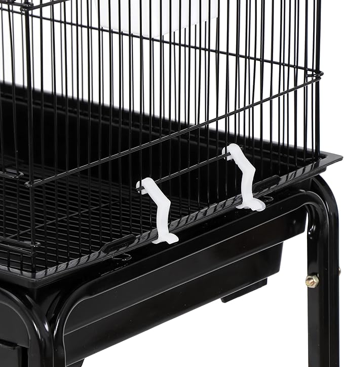 Nova Microdermabrasion 63 Inch Medium Pet Bird Cage with Detachable Rolling Wrought Iron Stand for Cockatiel, Sun Conure, Parakeet, Finch, Budgie, Lovebird, and Canary Birds