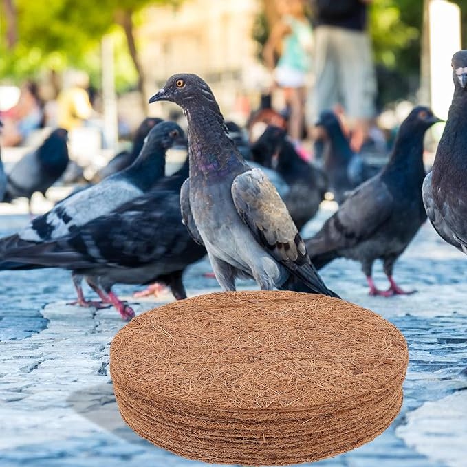 Mipcase Coconut Fiber Pigeon Nest Mat 12 Pack 7.87X7.87 Inch Bird Nesting Pads for Egg Protection and Breeding Comfortable Lightweight Natural Material