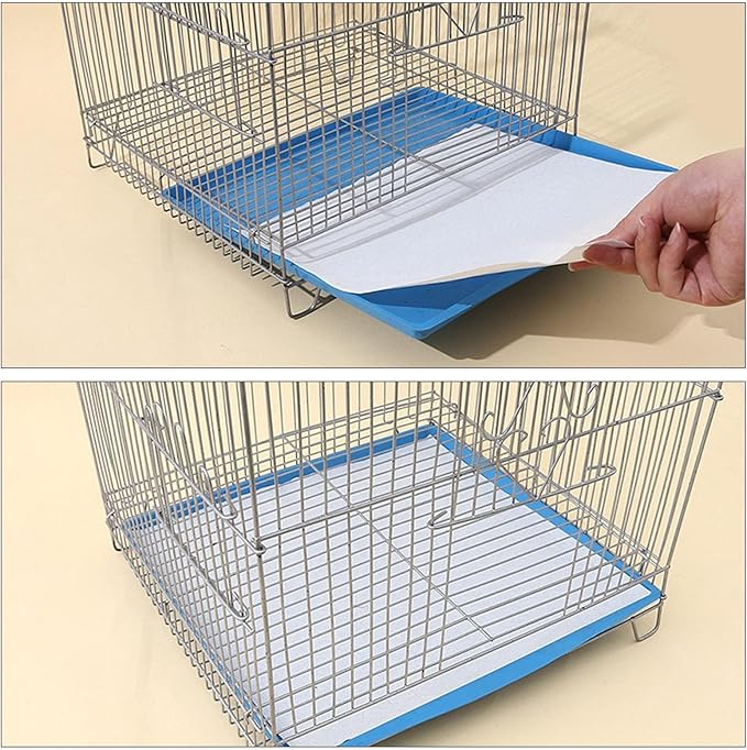100 Sheets Bird Cage Liner Papers, Disposable Bird Cage Paper Liners, Cuttable Pet Animal Cages Cushion, Precut Absorbent Bird Paper for Bird Parrot Small Animal, 11.8 x 15.8’’