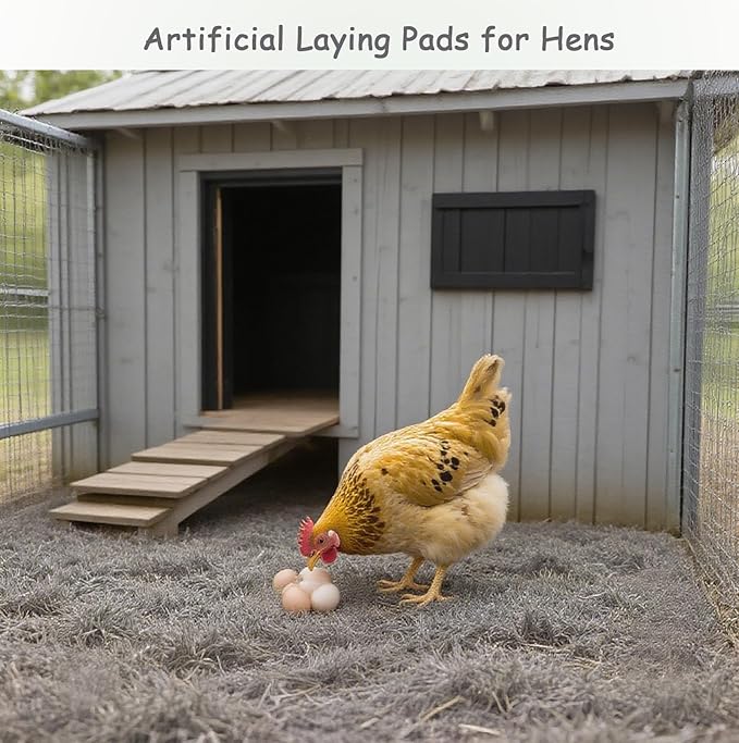 PINVNBY 4 Pcs Washable Chicken Pads for Nesting Box,Artificial Grass Mat for Chicken Coop Laying Hen Nest Bedding Fake Grass Synthetic Turf Mats for Pet Garden Lawn Indoor Outdoor(Gray)