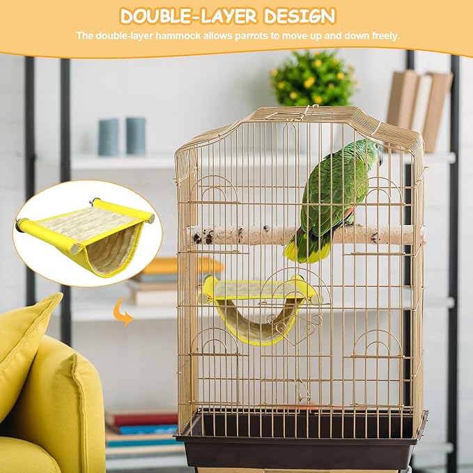 Winter Warm Bird Nest Bed, Parrot Hanging Nest, Cage Hammock, Snuggle Hut for Parakeet Budgies Cockatiels Lovebird Cockatoo Finch Hamster Chinchilla