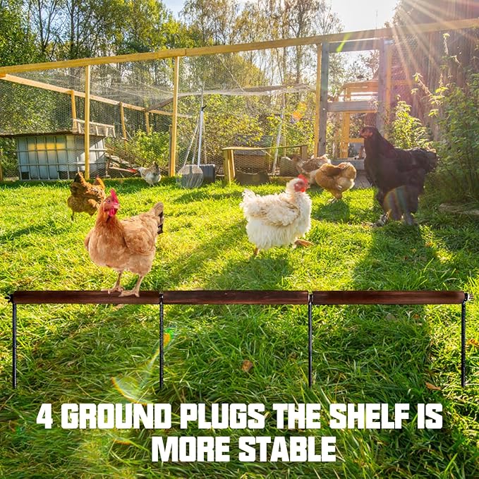 2 PCS Chicken Toys,Extra Long Chicken Perch Toys,Woodern Chickens Roosts and Perches Stand Training Perch for Poultry Rooster Chicks Large Bird Chicks Parrot, 44.88” Long (Antique Color)