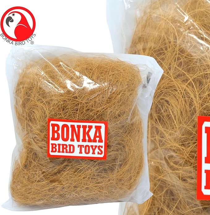 Bonka Bird Toys 3144 Coconut Fiber Bedding for Bird Nest Sterilized Natural Pet Fiber