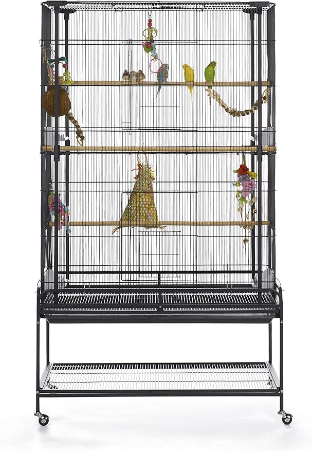 Prevue Pet Products Playtop Flight Bird Cage with Stand - F085, Black