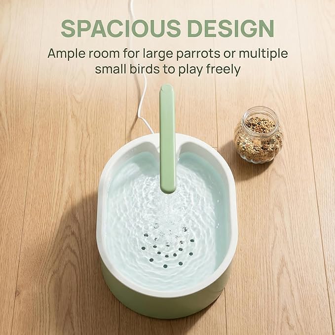 Automatic Bird Bath with Rain Shower, Pet Bathing Basin with Water Circulation System