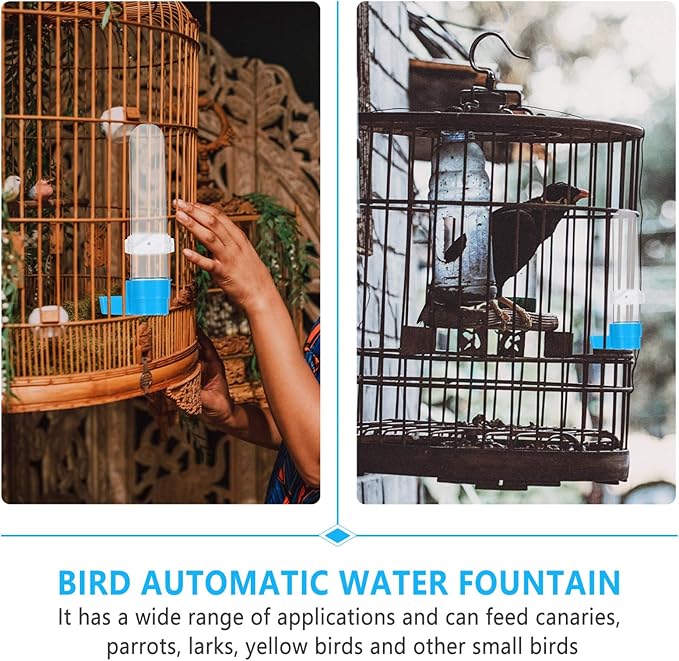 5pcs Bird Drinker Bird Water Dispenser Parakeets Water Dispenser Automatic Water Fountain Drinking Fountains No Drip Water Bottle Small Parrot for s Plastic