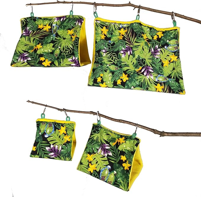 Bird Beds for Cage Hanging Hammock Snuggle Hut Nest Hideaway House for Hamster Macaw Budgies Lovebird (Style A, X-Large)