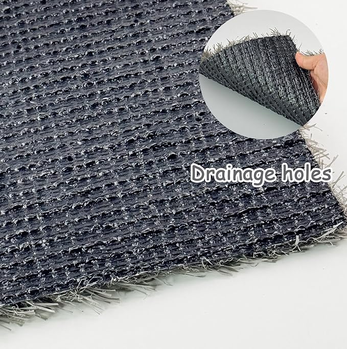 PINVNBY 4 Pcs Washable Chicken Pads for Nesting Box,Artificial Grass Mat for Chicken Coop Laying Hen Nest Bedding Fake Grass Synthetic Turf Mats for Pet Garden Lawn Indoor Outdoor(Gray)