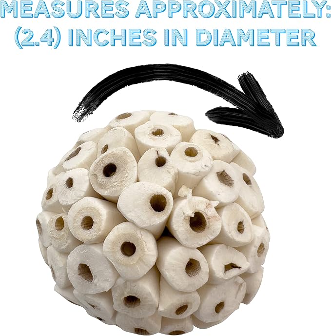 5104 Small Sola Bird Balls Pk4 - Handcrafted Foraging Bird Foot Toys, Natural sola Wood Balls, Crafted from air Dried Pieces, Lightweight, Breaks Apart, Versatile, Great for Small & med Size bids