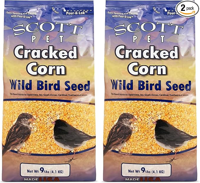 Scott Pet Cracked Corn 9LB, Yellow (PYCC-1) (Pack of 2)