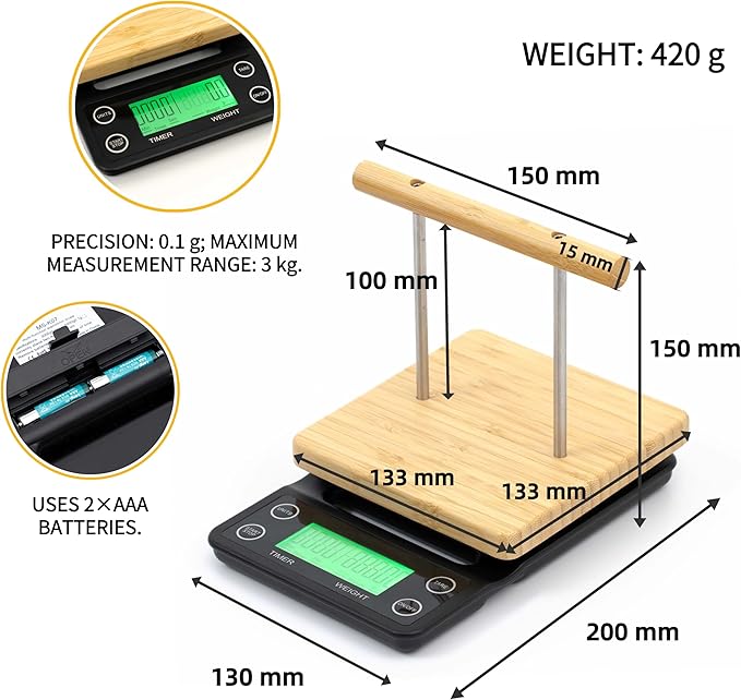 NEOUZA Perch-Mounted Pet Bird Scale, Parrot Weight Scale with Perch, Weight Change Monitoring, Suitable for Parrot, Canaries, Budgerigars, Cockatiels, Society Finches