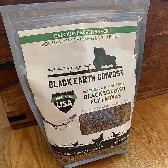 Black Solider Fly Larvae 30 OZ - Made in The USA - More Calcium Than Mealworms - High Protein Chicken Treat - All Natural