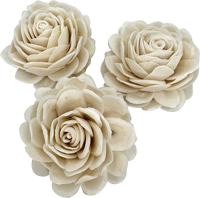5177 Pk3 Medium Sola Chrysanthemum - Handmade beautiful soft sola wood flowers, Delicate chewable petals, Lightweight, Stuff treats inside, Great for Cockatiels Conures Budgies Parrotlets and more