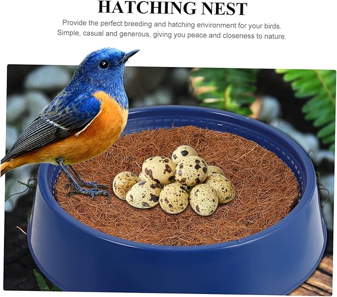 BESPORTBLE Plastic Bird Nesting Bowl with Pads for Pigeons and Quails Durable Air Permeable Breeding Nest for Comfortable Relaxation and Hatching Environment