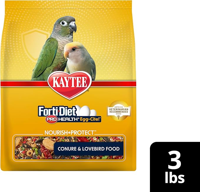 Kaytee Forti-Diet Pro Health Egg-Cite Pet Conure & Lovebird Food, 3 Pound