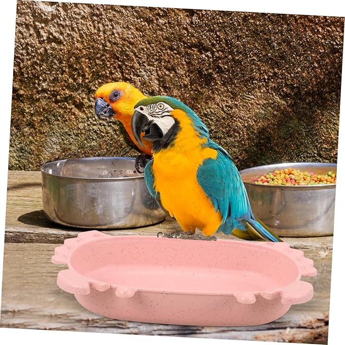 Parakeet Bath Tub for Cage Crab Themed Accessory with Non Slip Base for Parrots and Outdoor Birdcage Bathtub for Parrot Parakeets Cockatiels Canary