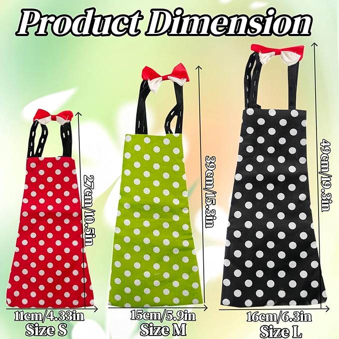 2 Pack Chicken Diapers for Hens, Roosters, Diapers for Ducks, Ducklings, Reusable Pet Diaper with Bow Ties Waterproof Poultry Nappies for Geese Pet Ducks-Red&Black Polka,L