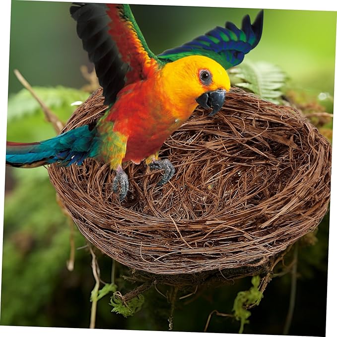 balacoo Parrot Nesting Box Cage Hatch House Hut Cave for Small Parrots Bird Egg Basin Nest Bowl Pigeons Quails Small Birds