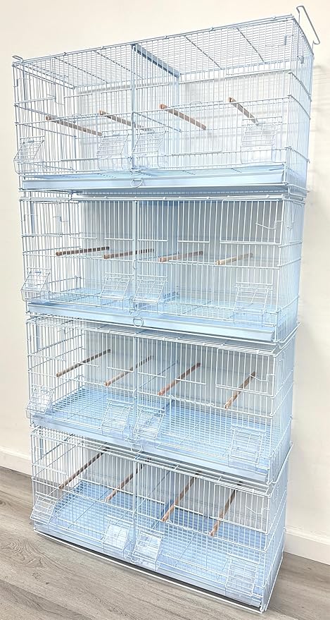 Combo: 4 of Large Stack & Lock Breeder Bird Flight Parrot Cage Breeding Side Nest Box Door Removable Center Divider