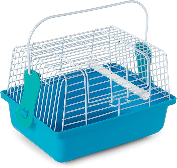 Prevue Pet Products Small Animal Travel Carrier - Hamster, Bird, Small Parakeet, Gerbil, & Rat Carrier, Small Reptiles, Easy Pet Transportation, Travel Bird Cage, Lightweight & Portable - Blue