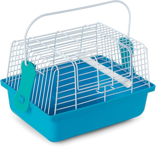 Prevue Pet Products Small Animal Travel Carrier - Hamster, Bird, Small Parakeet, Gerbil, & Rat Carrier, Small Reptiles, Easy Pet Transportation, Travel Bird Cage, Lightweight & Portable - Blue