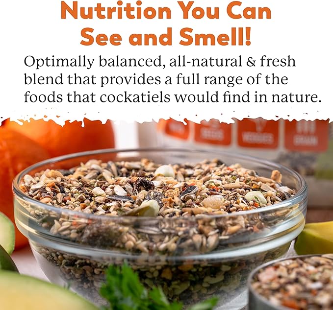 Dr. Harvey's Colossal Cockatiel Blend, All Natural Daily Food for Cockatiels (4 pounds)