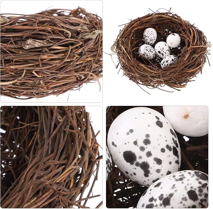 Toddmomy DIY Craft Mini Nest Set Pastel Easter Egg Decorations Bird Nest Ornament