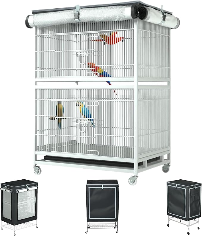 Large Bird Cage Cover - 600D Cage Covers for Night, Good Night Bird Cage Cover for Large Birdcage,Indoors or Outdoors (M)