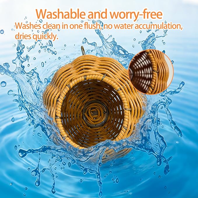 Bird Nest, Warm Bird Bed for Cage Parrot Nesting House Hanging Parakeet Cage Accessories for Lovebird, Canary, Budgie, Finch, Hamster (Single-Hole Style)