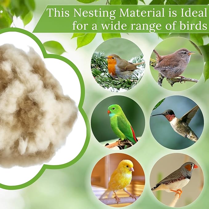 Hummingbird Nesters Bird Nesting Material Holder for Wild Birds Humming Bird House Materials Gifts for Bird Watching Nature Lovers Refillable Outdoor Bird Station (Wool Nesting Material)