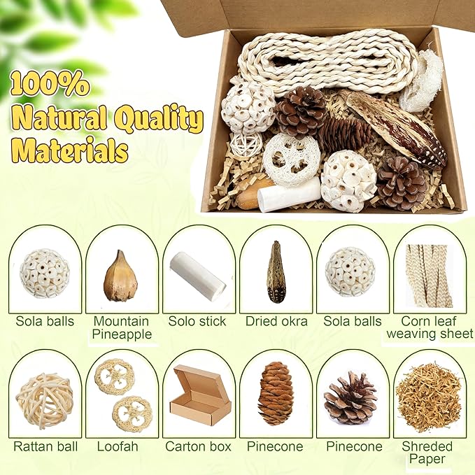 Natural Bird Toys Rattan Bird Foraging Box Parrot Shredding Toys Conure Chewing Toys for Cockatiel Lovebird Parakeet Budgie and Small to Medium Birds (Medium)