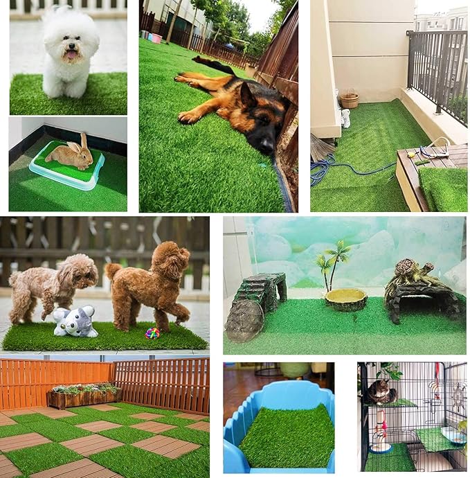 PINVNBY Washable Chicken Nesting Box Pads 6 Pcs Reusable Hens Nest Bedding Artificial Grass Rug Carpet Fake Synthetic Turf Mat for Chickens Coop Garden Lawn Indoor Outdoor(12 x 12 x 0.78 Inches)