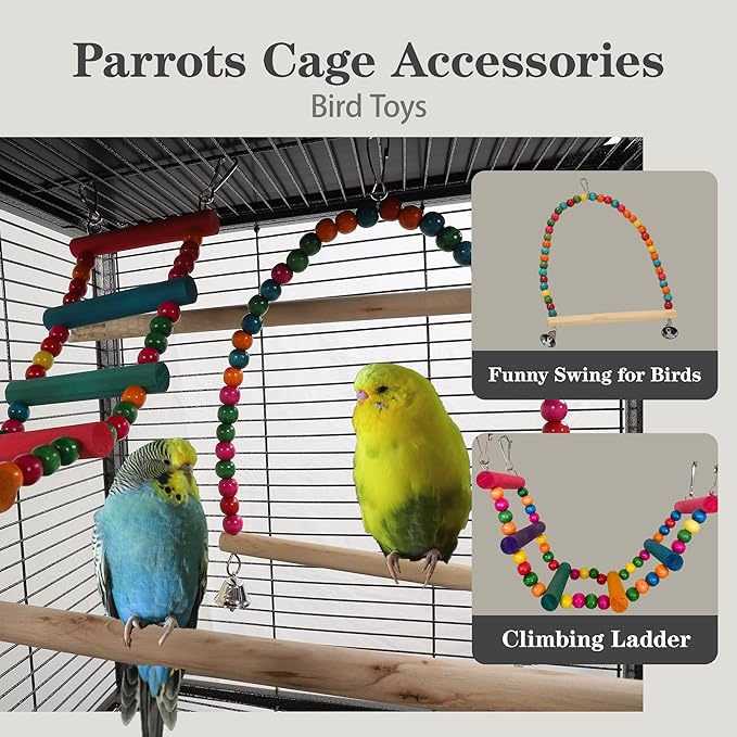 51" Small Bird Cage with Stand,Parakeet Cage, Parrot cage with Parakeet Toys, Bird Cage Accessories for Lovebirds Cockatiel Conure Finch Canary Budgie