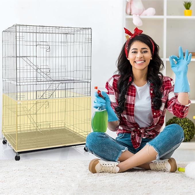 Shappy Large Bird Cage Seed Catcher,Bird Cage Cover Net Skirt Guard,Adjustable Soft Airy Mesh Net for Parrot Parakeet Macaw(118 x 15 Inch/ 300 x 37 cm,Yellow)